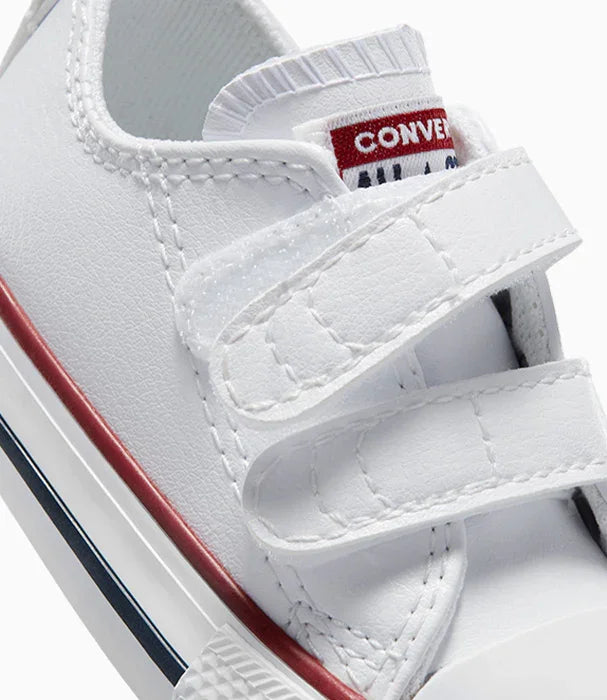 נעל ספורט לבנה לילדים עם סקוצ'ים של Converse, עיצוב קלאסי, CHOZEN מותגים מובילים