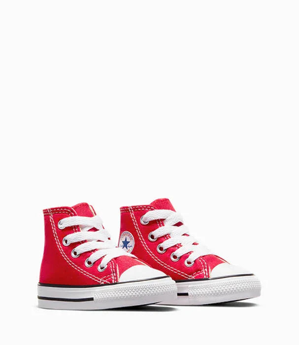 נעלי סניקרס גבוהות לילדים בצבע אדום עם שרוכים לבנים, CHOZEN מותגים מובילים