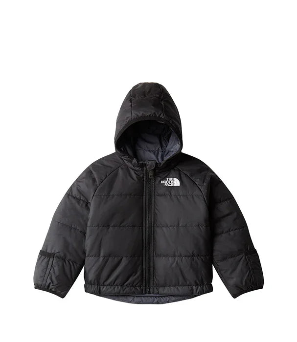 מעיל פוך שחור לילדים עם קפוצ׳ון, לוגו THE NORTH FACE, נמכר ב-CHOZEN מותגים מובילים