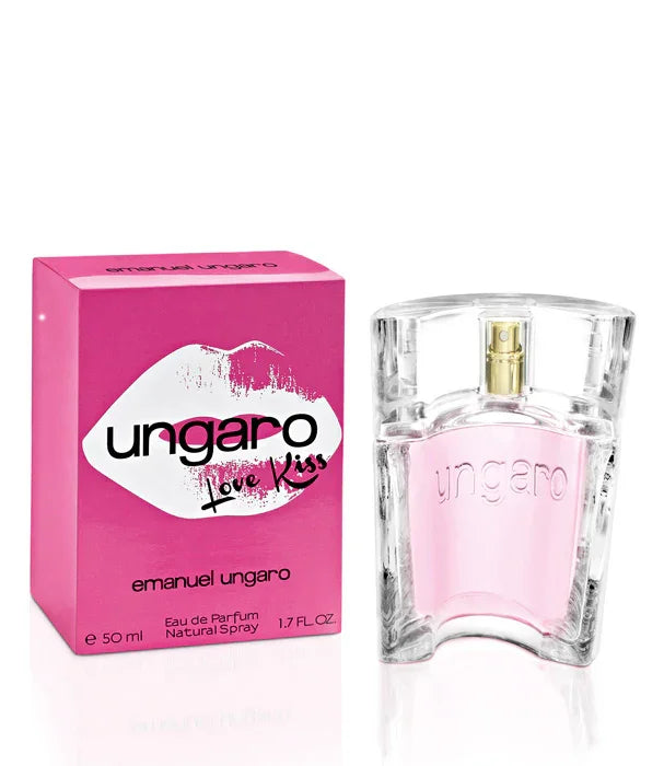 בושם לנשים Emanuel Ungaro Love Kiss, בקבוק ואריזה ורודים, 50 מ"ל