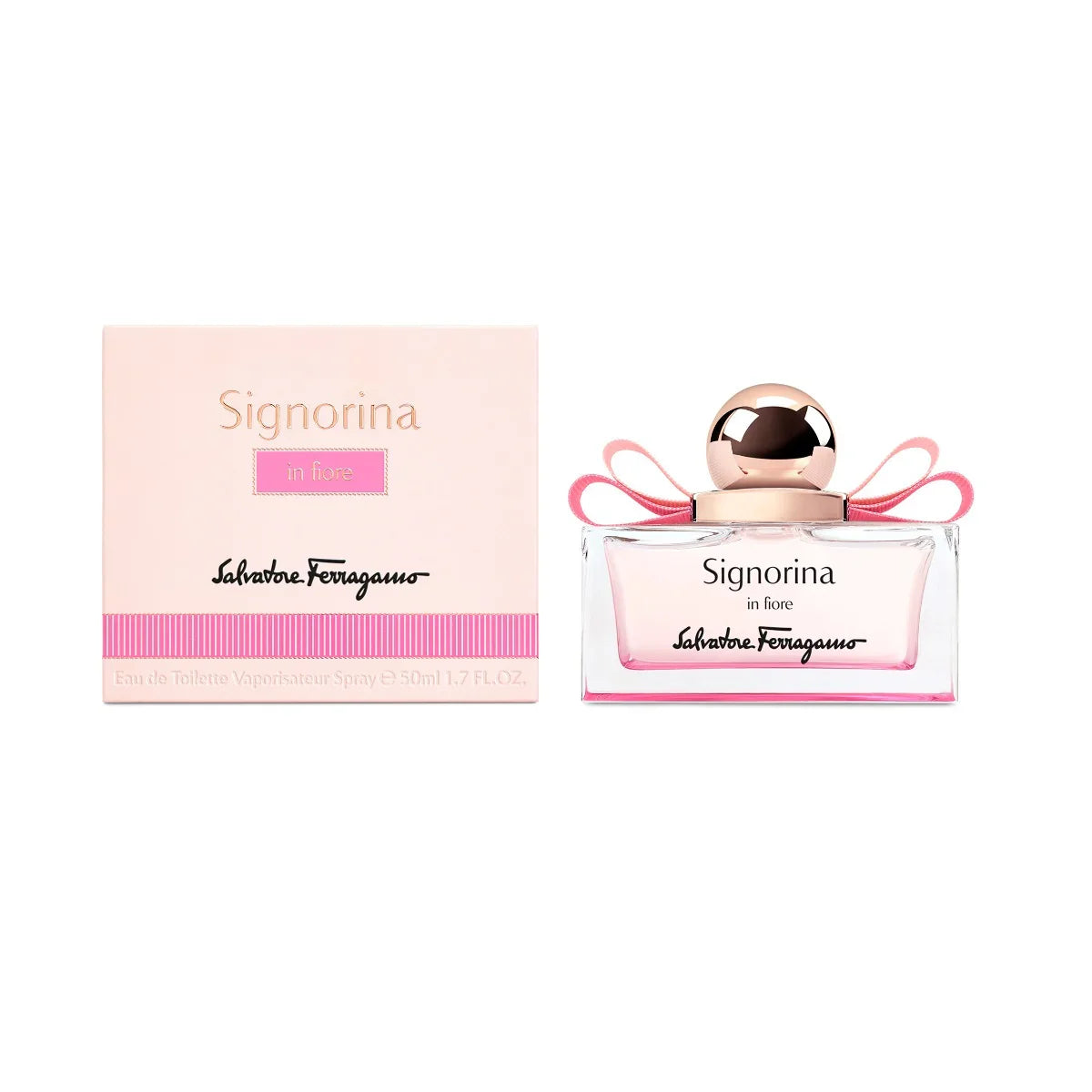 בושם Signorina in Fiore של Salvatore Ferragamo עם קופסה ורודה, מותגי יוקרה ב-CHOZEN