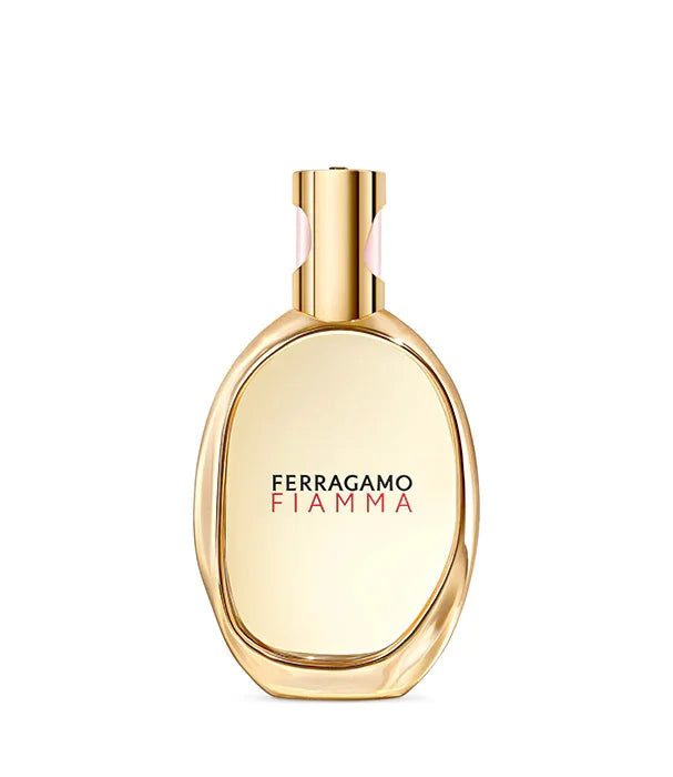בושם Ferragamo Fiamma בבקבוק מוזהב, נציג מותג יוקרה ב-CHOZEN