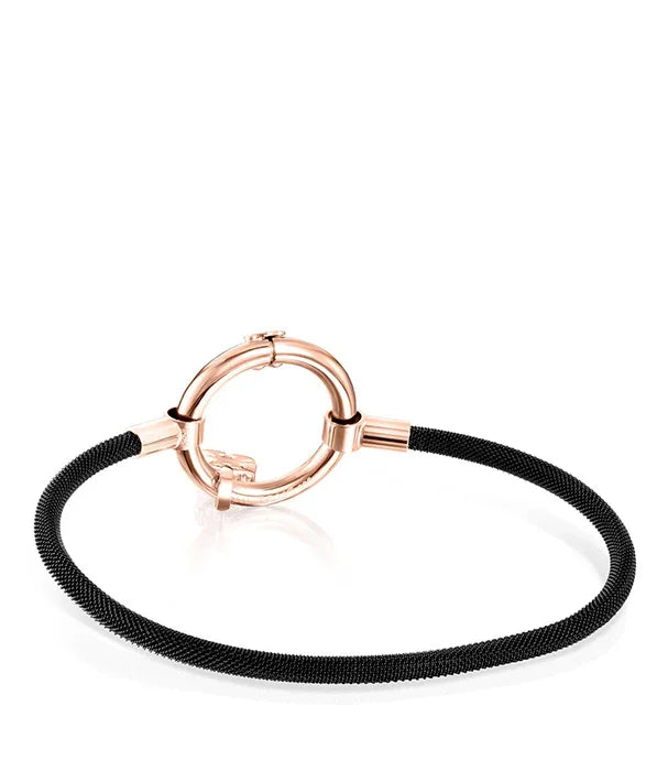 צמיד יוקרתי עם חוט שחור וסוגר עגול מוזהב, אופנתי מבית CHOZEN