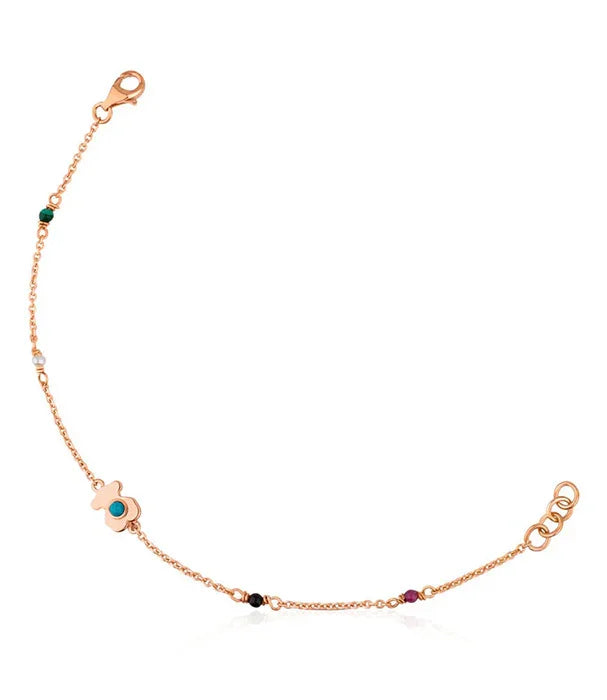 צמיד זהב עדין עם תליון ועיטורים צבעוניים, תכשיט יוקרתי של CHOZEN