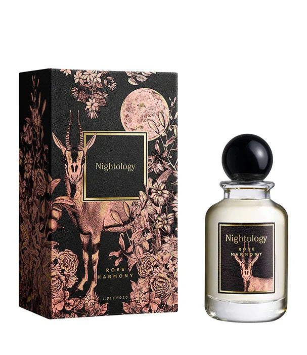 בושם Nightology Rose Harmony לאישה עם קופסה מעוצבת בפרחים ואנטילופה, נבחרי מותגי CHOZEN