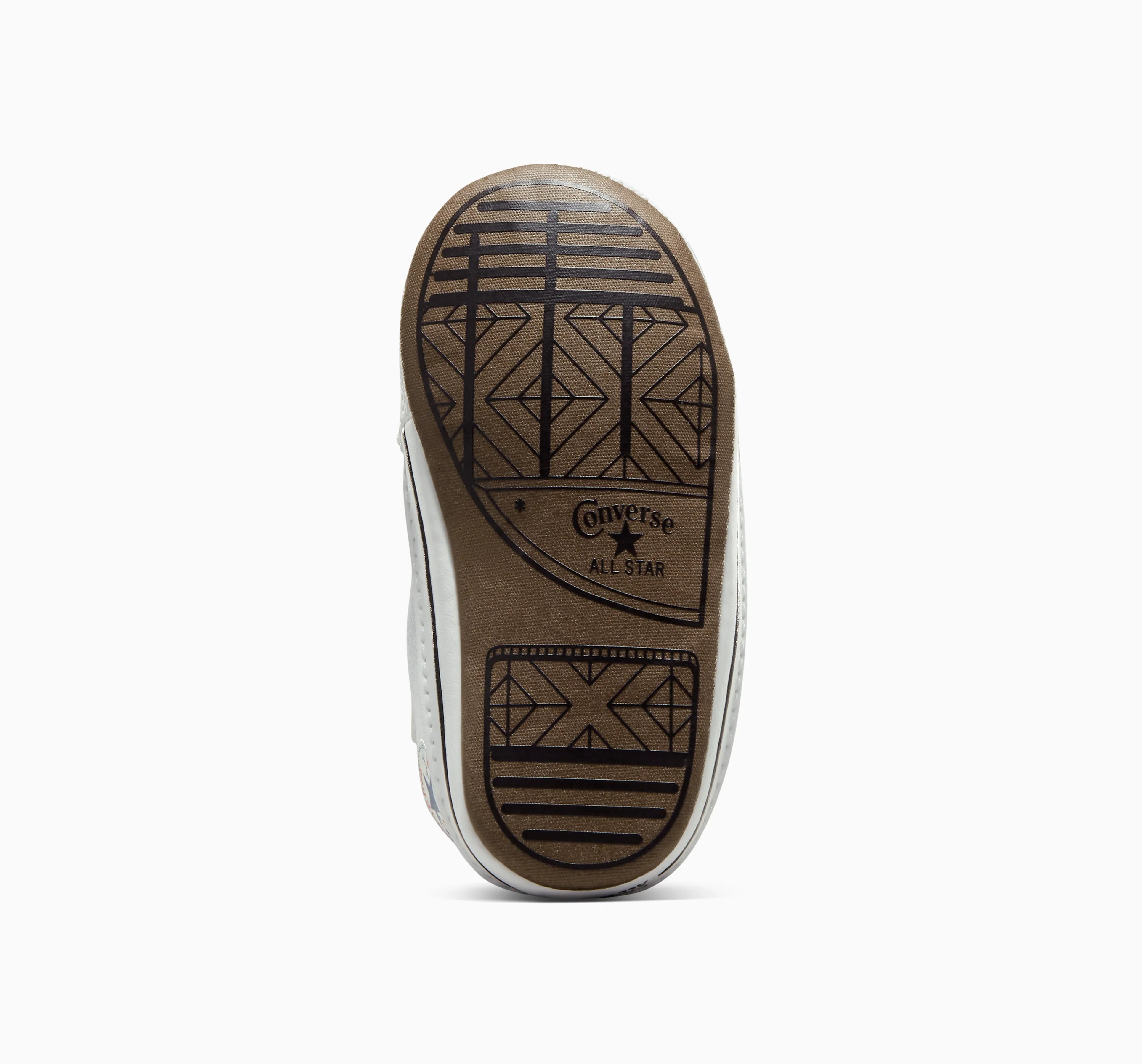 סוליית נעל קונברס אולסטאר בצבע חום עם דוגמה גיאומטרית, יבואן רשמי CHOZEN