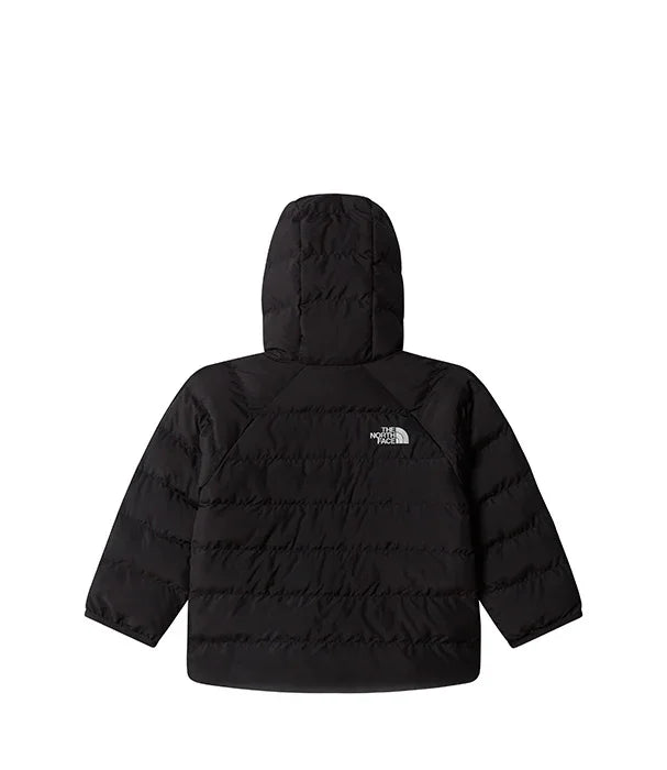 מעיל פוך שחור עם כובע לילדים של The North Face, מבית CHOZEN, צילום אחורי על רקע לבן