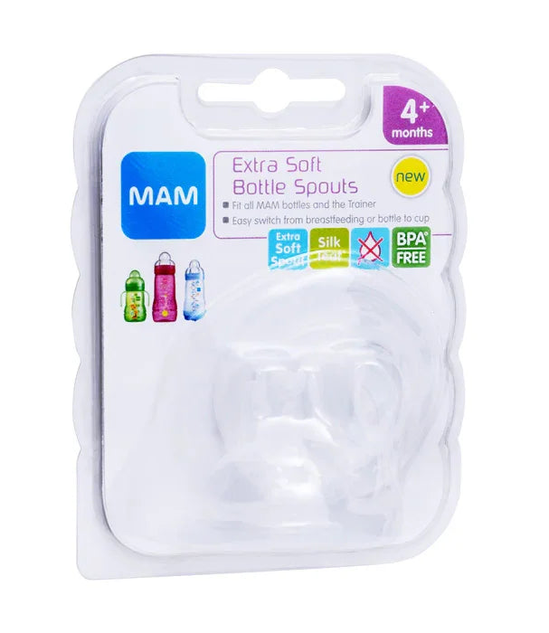 פקק בקבוק רך במיוחד MAM לתינוקות, BPA FREE, מתאים לגיל 4 חודשים, מוצג באריזת blister
