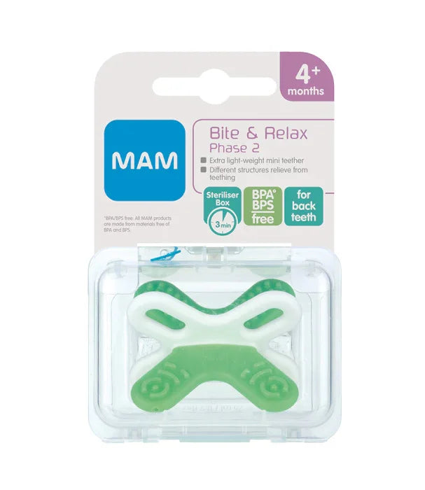 נשכן ירוק לתינוק MAM שלב 2 באריזה, מתאים לגיל 4 חודשים ומעלה, ללא BPA, מבית CHOZEN