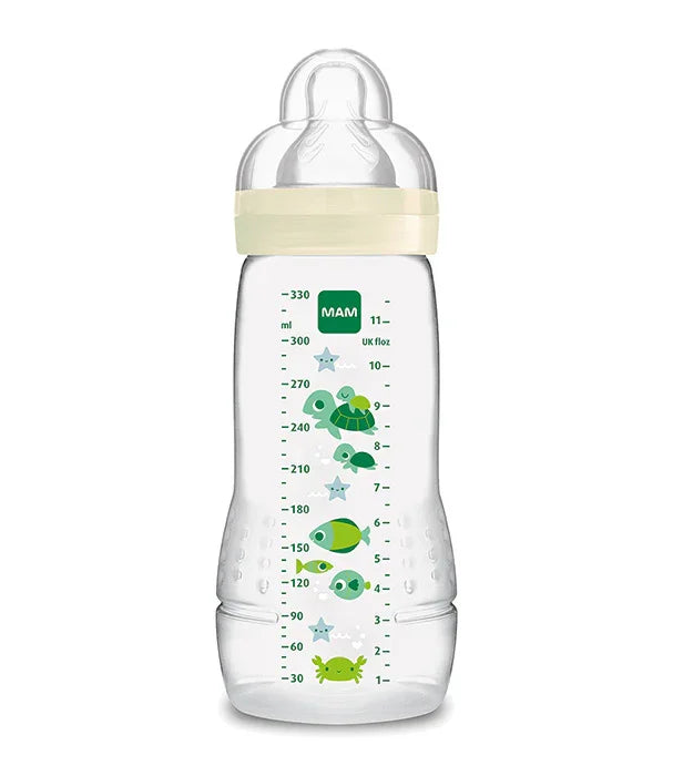 בקבוק תינוקות MAM מעוצב עם ציורי חיות וסקלה, מבית מותגי CHOZEN