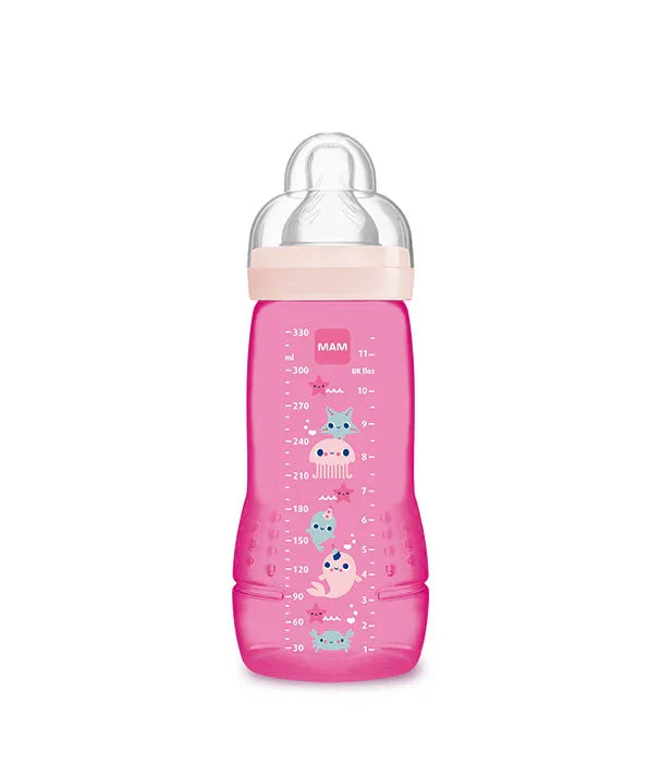 בקבוק תינוקות ורוד MAM עם קשקשים ודמויות חמודות, מוצר תינוקות מבית CHOZEN