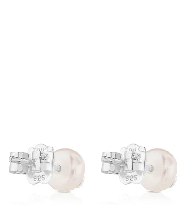 עגילי פנינה כסף סטרלינג 925 מבית CHOZEN, צילום תקריב, על רקע לבן