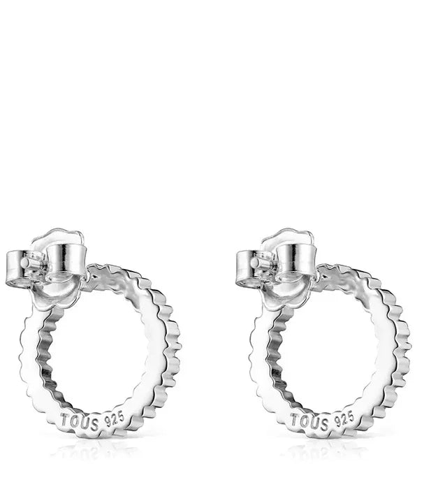 עגילי חישוק כסף סטרלינג 925 TOUS בעיצוב דקורטיבי יוקרתי מבית CHOZEN