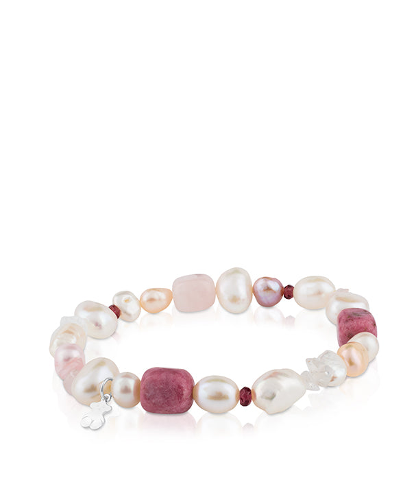 טואוס צמיד אבני חן ופנינים Pearls מכסף