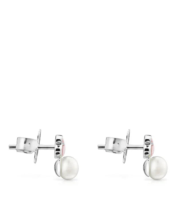 עגילי כסף עם פנינה לבנה לנשים, עיצוב קלאסי יוקרתי, מותג CHOZEN