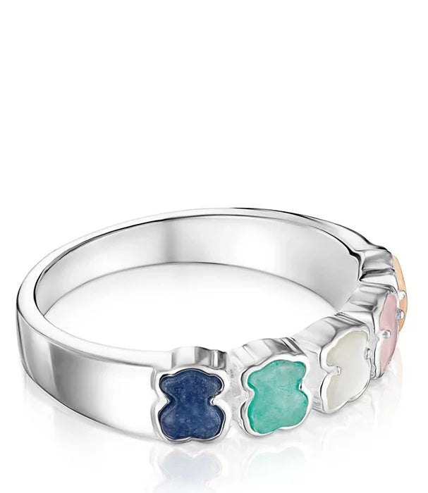 טבעת כסף CHOZEN עם עיצובים צבעוניים בצורת דובי, תכשיט אופנתי מהמותגים המובילים