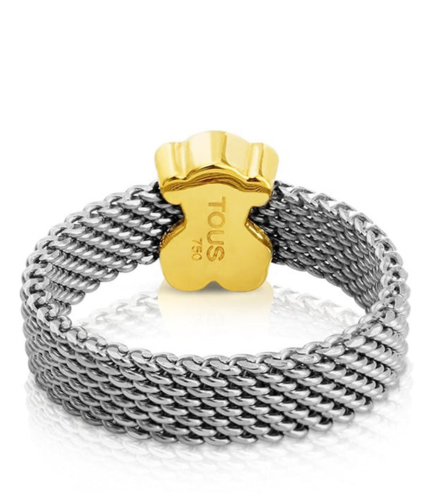 טואוס טבעת IP STEEL בשילוב דובי מזהב 18 קראט