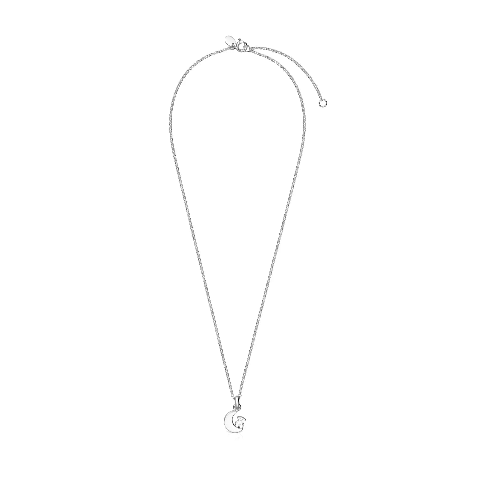 שרשרת כסף עדינה עם תליון ירח ואבן, תכשיטי אופנה מבית CHOZEN