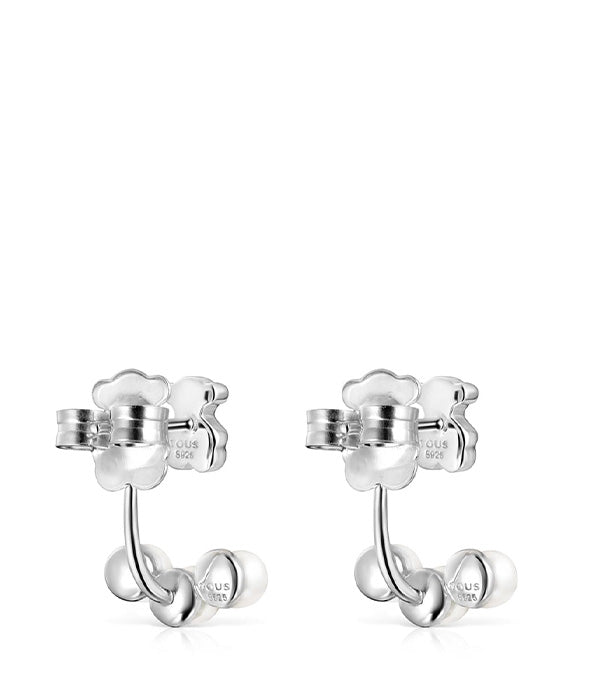 טואוס עגילי דובי בשילוב פנינים Nocturne מכסף