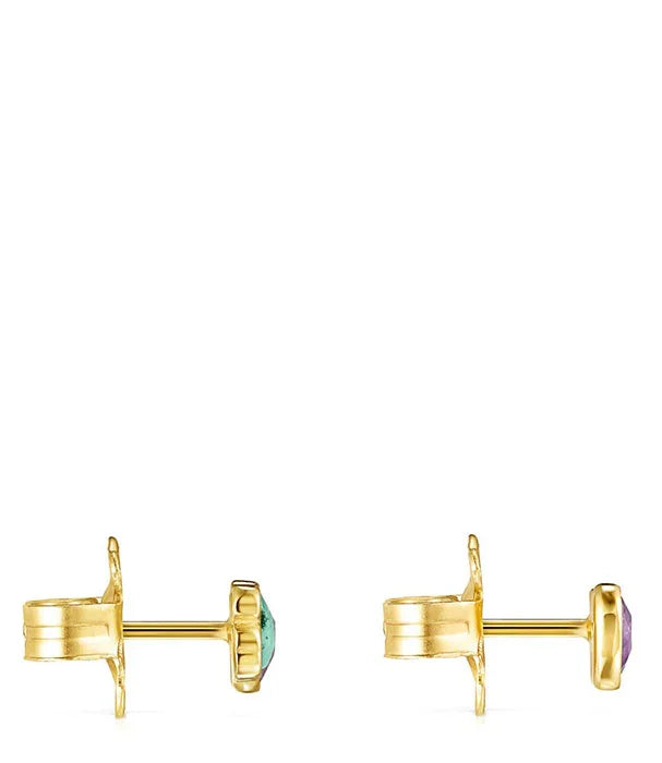 עגילי זהב עם אבני חן צבעוניות, תכשיטים יוקרתיים CHOZEN