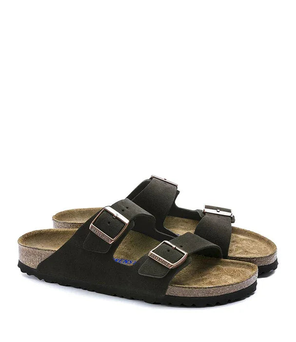 סנדלי בירקנשטוק שחורים עם שתי רצועות ואבזמים, נעלי נוחות CHOZEN לגברים