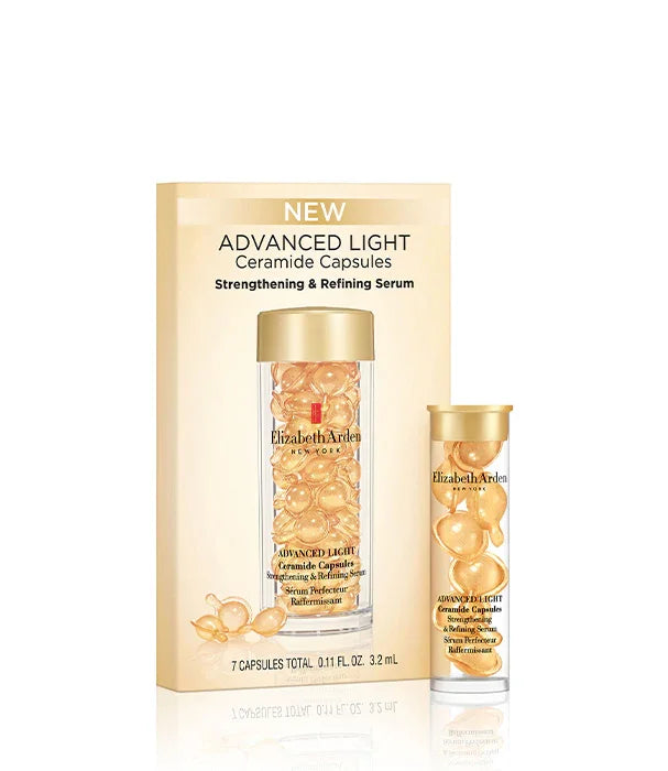 קפסולות סרום Elizabeth Arden Advanced Light Ceramide בזהב בהיר, צילום מוצר ל-CHOZEN