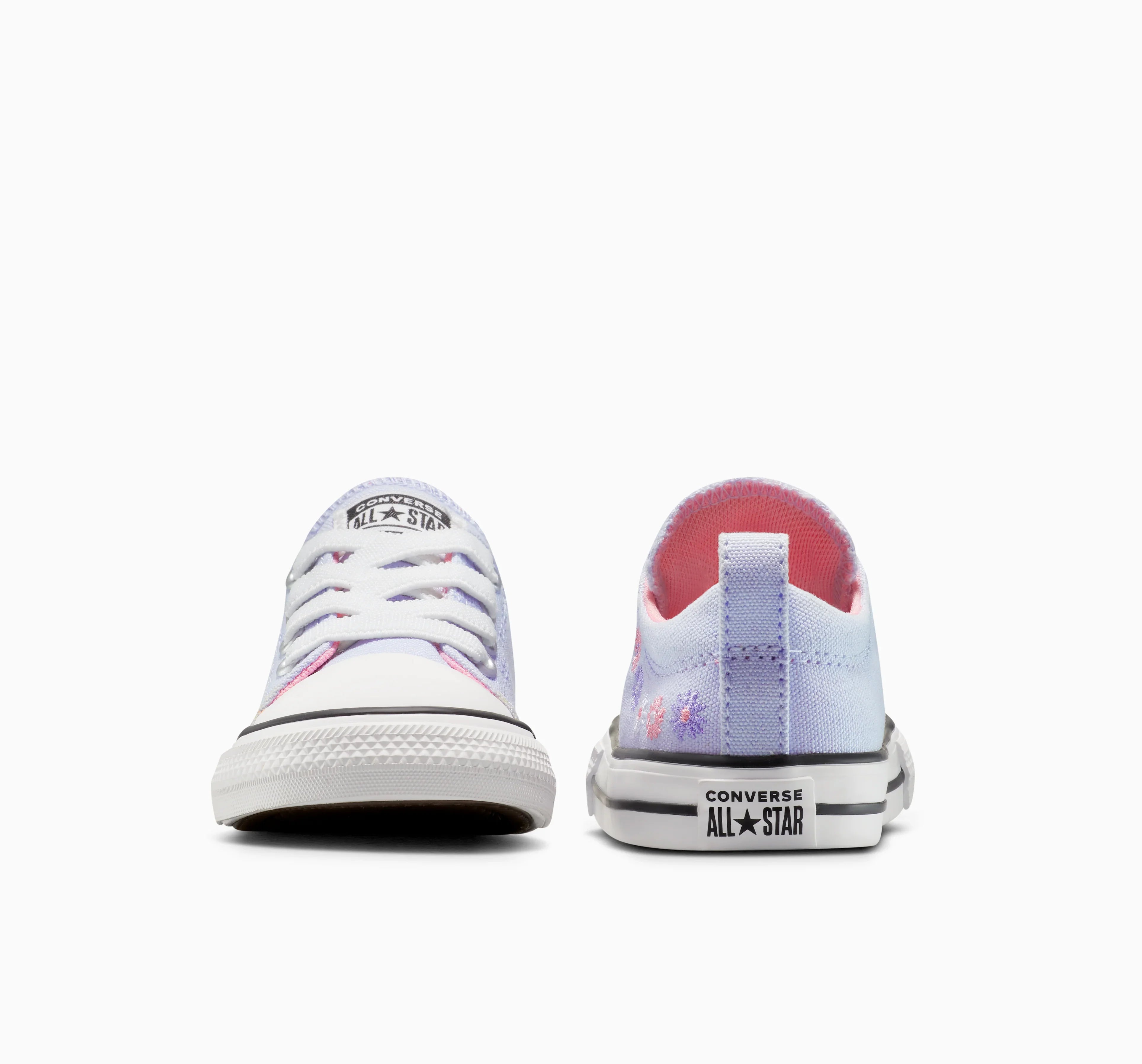 נעלי סניקרס ילדים Converse All Star בצבעי סגול וורוד, תצוגה קדמית ואחורית, CHOZEN