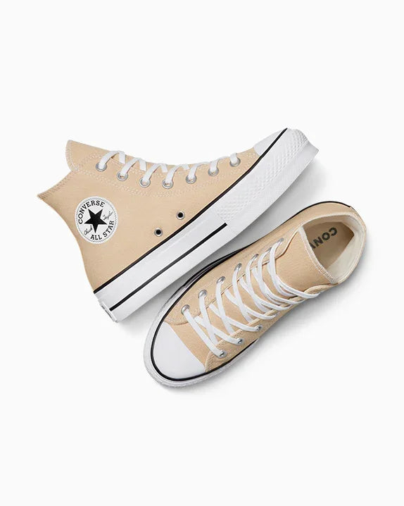 נעלי CONVERSE גבוהות בצבע בז', סוליה לבנה, לוגו כוכב, מוצר מבית CHOZEN מותגים מובילים