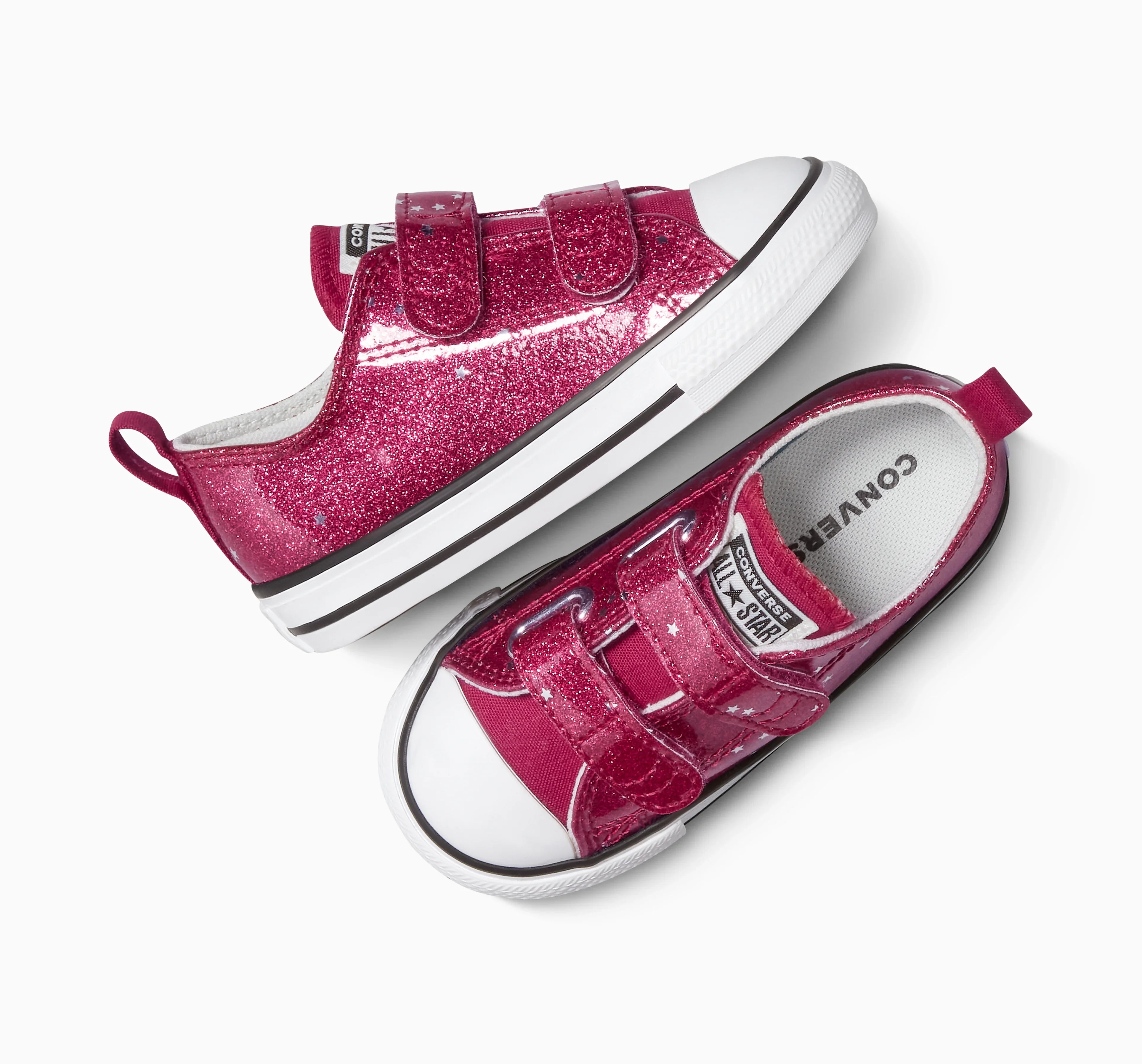 נעלי CONVERSE ילדים ורודות נוצצות עם סקוטשים, מראה אופנתי מבית CHOZEN