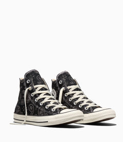קונברס CHUCK TAYLOR ALL STAR גבוהות בצבע שחור, קנבס עם פרטים רקומים - CHOZEN — תמונה 2 מתוך 3