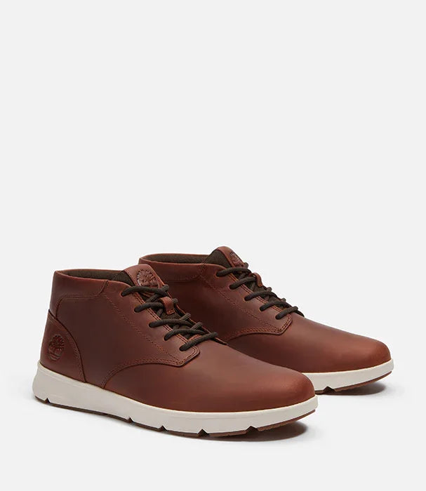 נעלי עור חומות גבוהות לגברים עם סוליה לבנה, CHOZEN, איכות מהיבואן הרשמי