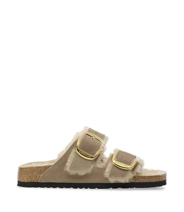 כפכף בירקנשטוק Arizona Big Buckle פרווה, רפידת שעם, אבזמים מוזהבים, נעלי נוחות CHOZEN