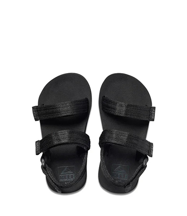 סנדלים שחורים קלאסיים עם רצועות לרוחב ולקרסול, מותג REEF, קולקציית CHOZEN