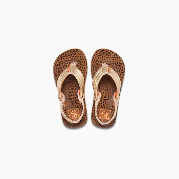 כפכפי ריף עם רצועות זהב ודגם חום מנוקד, נעלי קיץ מבית CHOZEN