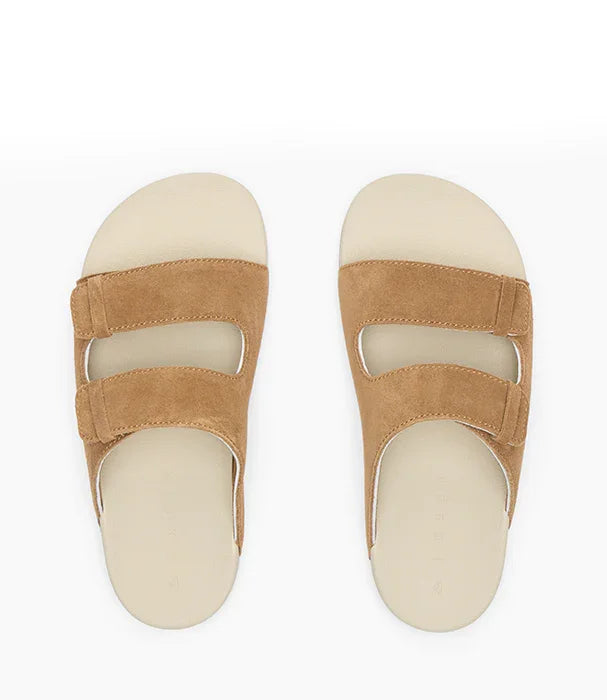 סנדלי עור בז' אופנתיים עם שני רצועות מבית CHOZEN, נעלי קיץ בעיצוב יוקרתי