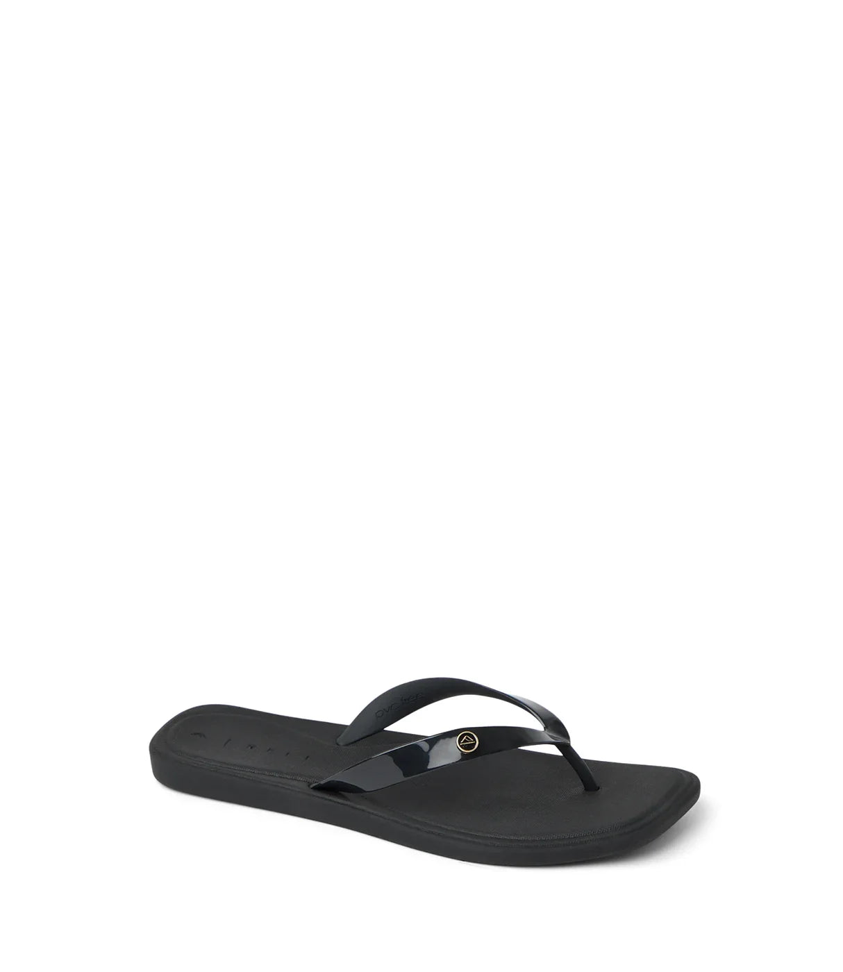 כפכף אצבע יוניסקס בצבע שחור, עיצוב ספורטיבי מינימליסטי, רקע לבן