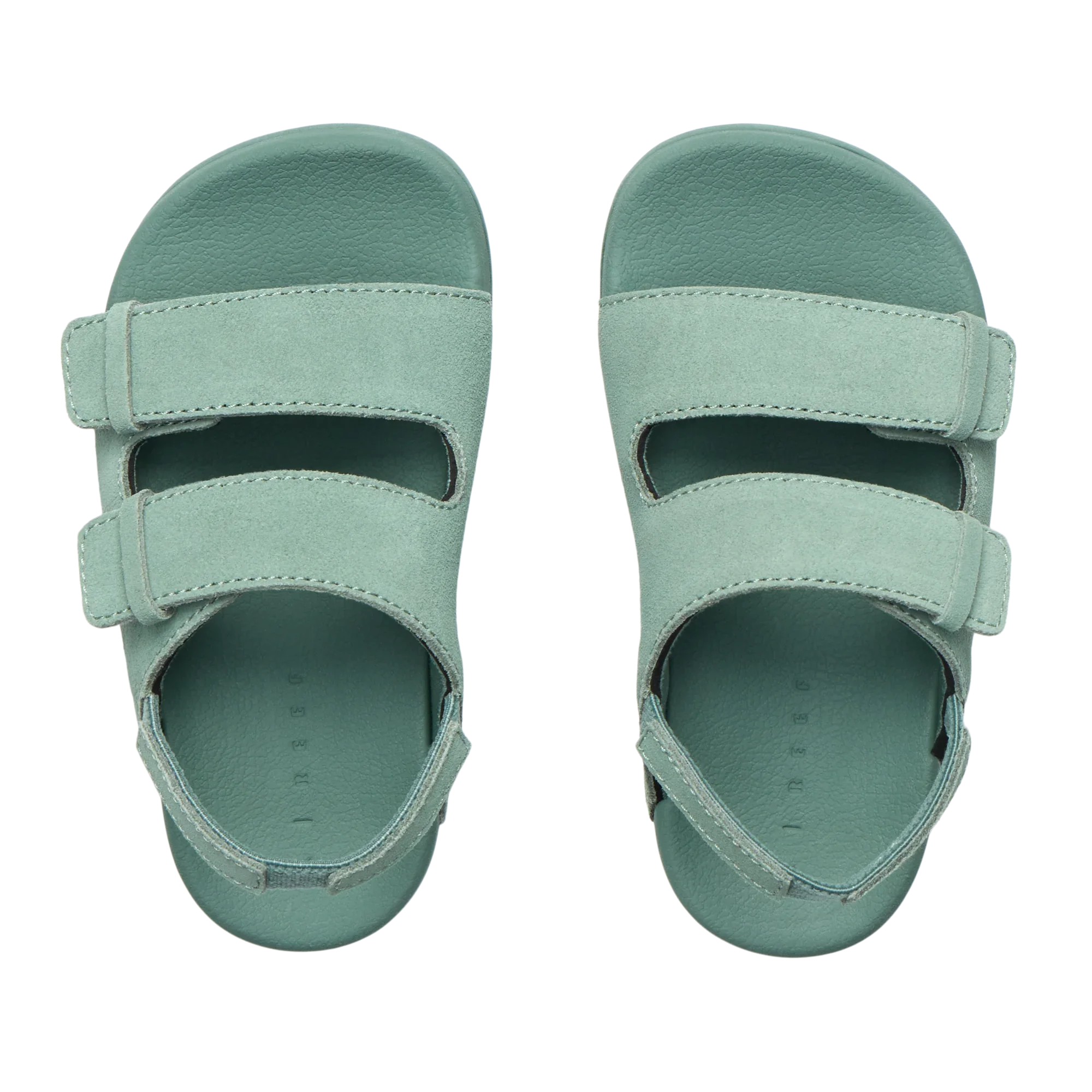 סנדלי ילדים ירוקים עם סקוץ' כפול, עור סינתטי, מבט עליון