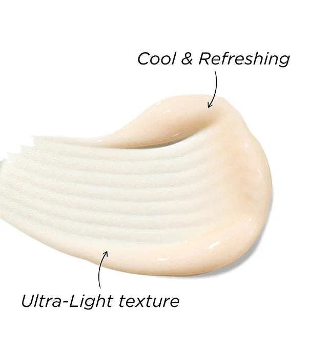 מרקם קרם לחות יומי קליל ומרענן, CHOZEN, תקריב טקסטורה חלקה בגוון בהיר