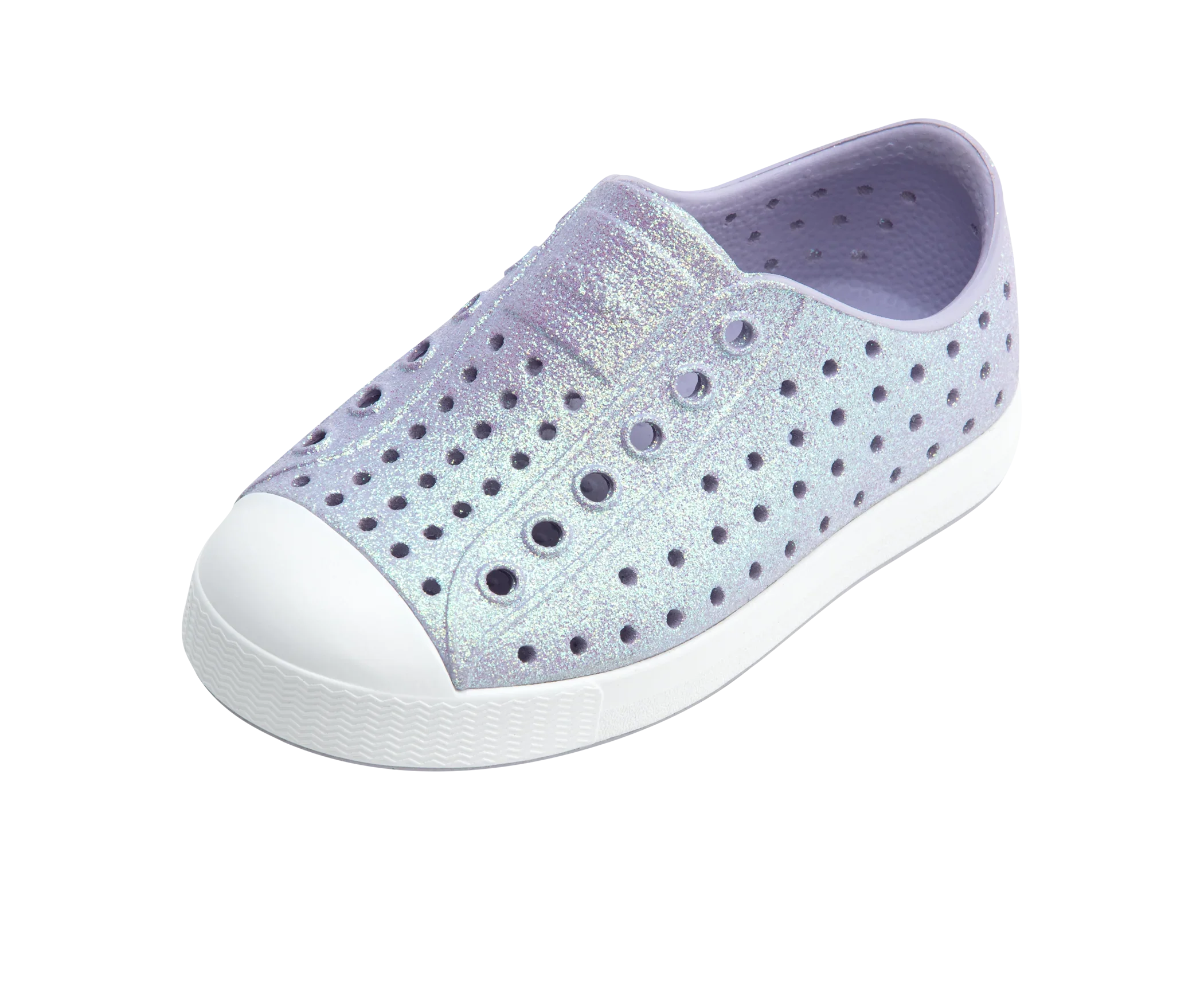 נעל ילדים סגולה עם ברק וכיסוי גומי ללפנים, עיצוב מחורר מבית CHOZEN