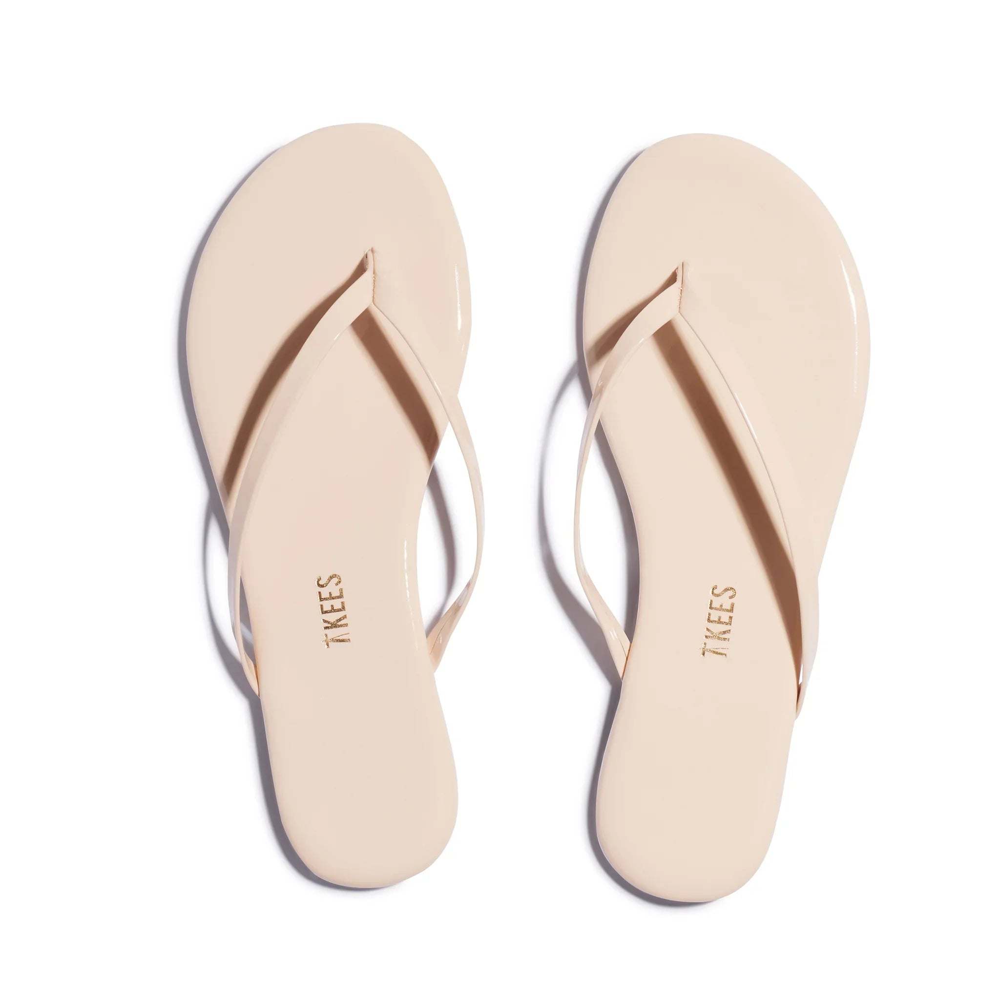 כפכפים שטוחים בצבע ניוד מבריק דגם TKEES, תמונת מוצר לחנות CHOZEN