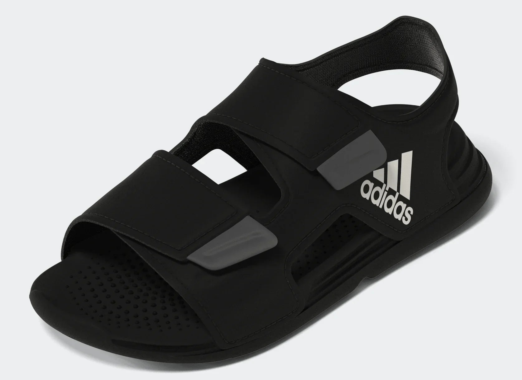 סנדל אדידס שחור עם רצועות ולוגו בולט, נעליים אופנתיות לגברים באתר CHOZEN