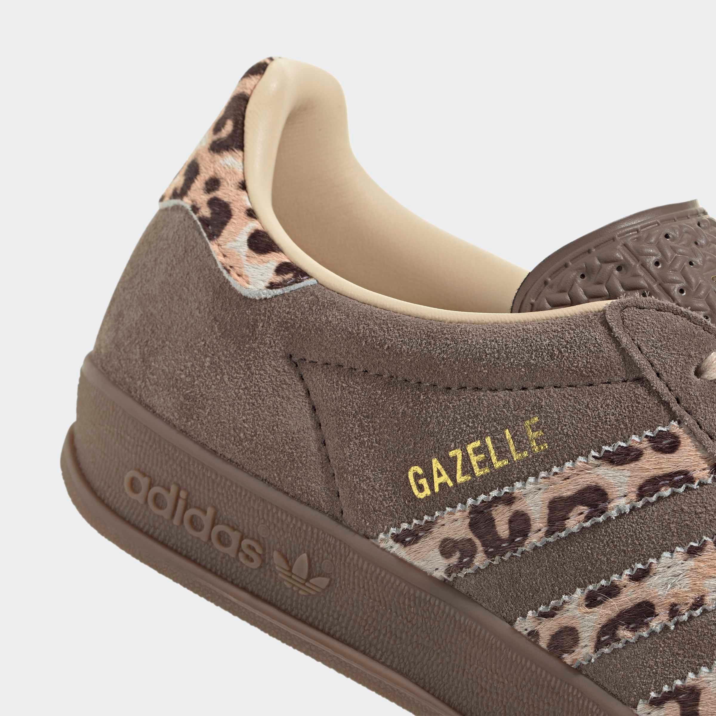 נעל אדידס גזייל חום עם פסי עור מנומרים, פרטי עיצוב אופנתי, HOMEPAGE CHOZEN