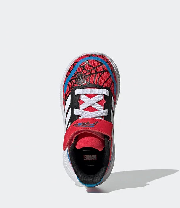נעל ילדים אדידס בעיצוב ספיידרמן, צבע אדום ושחור, שרוכים לבנים, יבואן רשמי CHOZEN