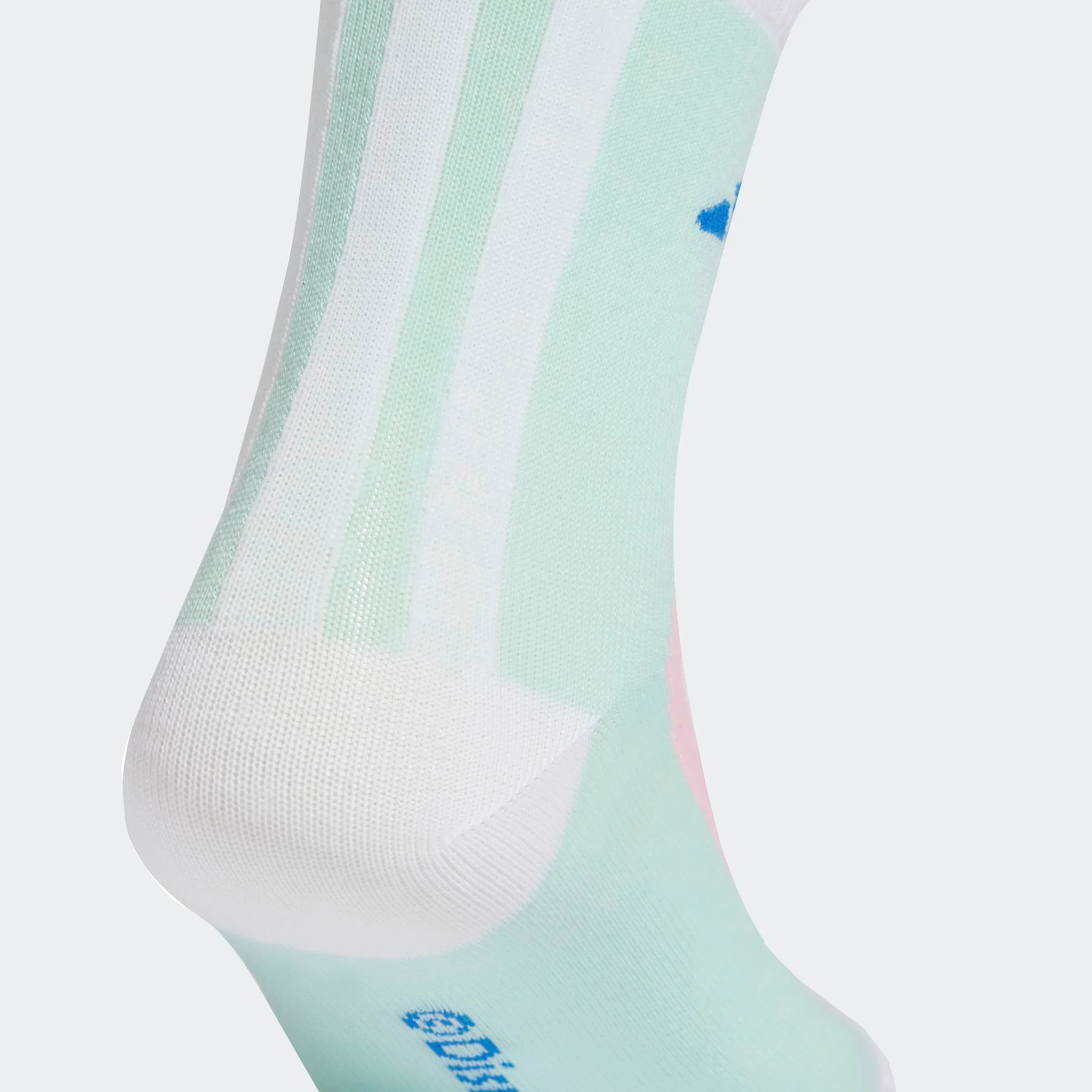 גרב ספורט לבן ותכלת עם פסים, מיתוג כחול, HOMEPAGE CHOZEN אלפא