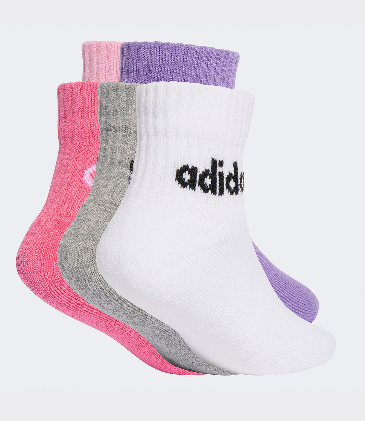 סט שלושת זוגות גרביים צבעוניים לנשים, ורוד, אפור, לבן וסגול