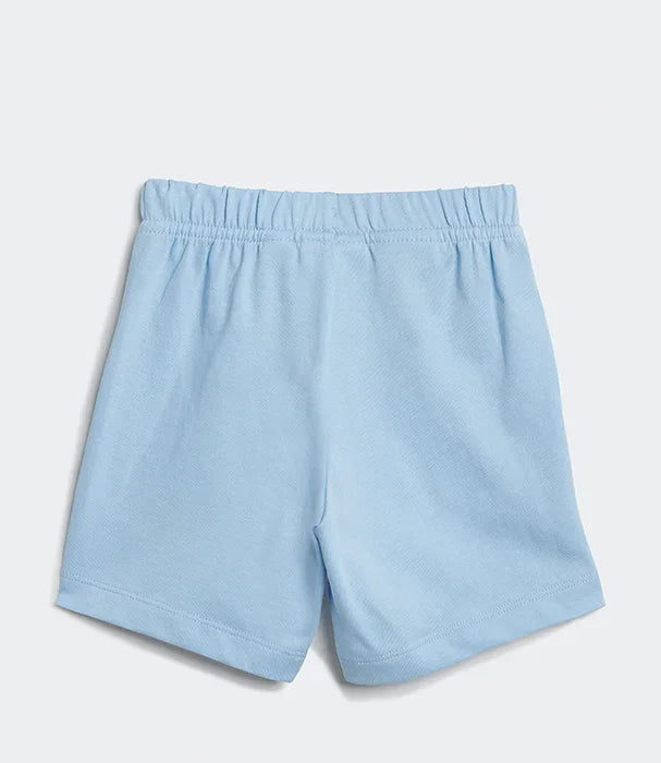 מכנסיים קצרים בגוון תכלת מבד קל, צילום אחורי, ביגוד CHOZEN