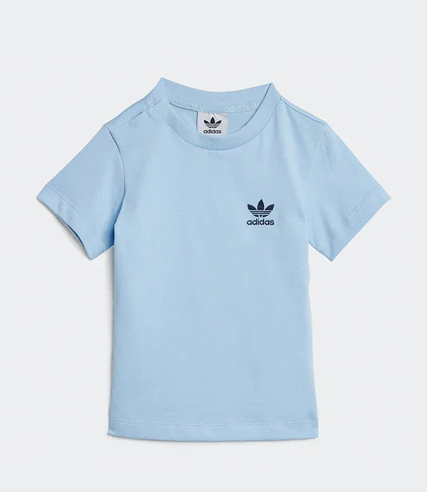 חולצת טי שרט אדידס תכלת לוגו קטן, אופנת ילדים CHOZEN מותגים מובילים