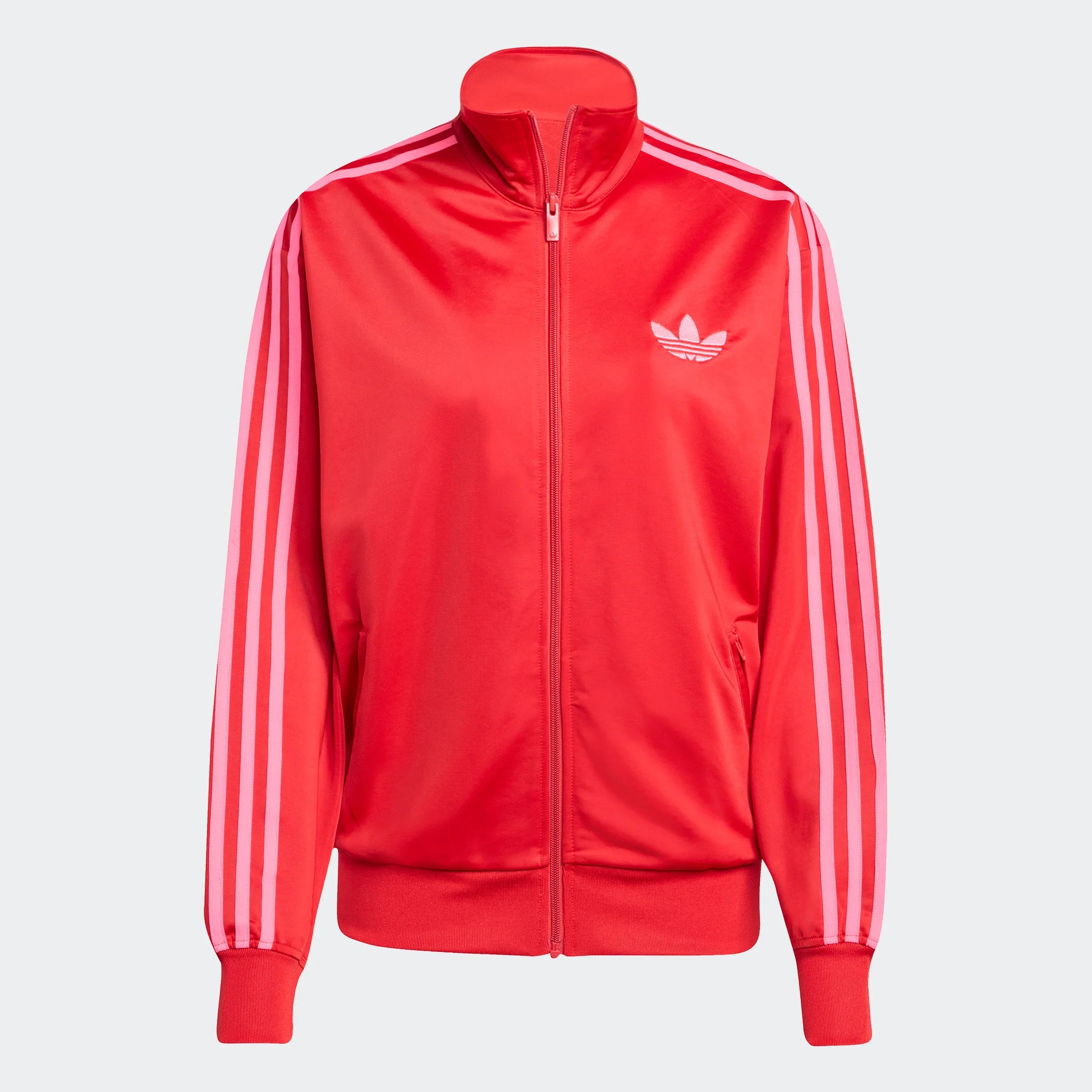 ג'קט אדידס אדום עם שלושה פסים לבנים, דגם ספורט קלאסי, מבית CHOZEN