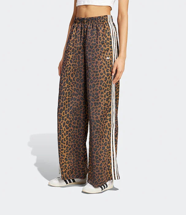 מכנסי נשים רחבים בהדפס מנומר עם פסי צד, אופנה עדכנית CHOZEN