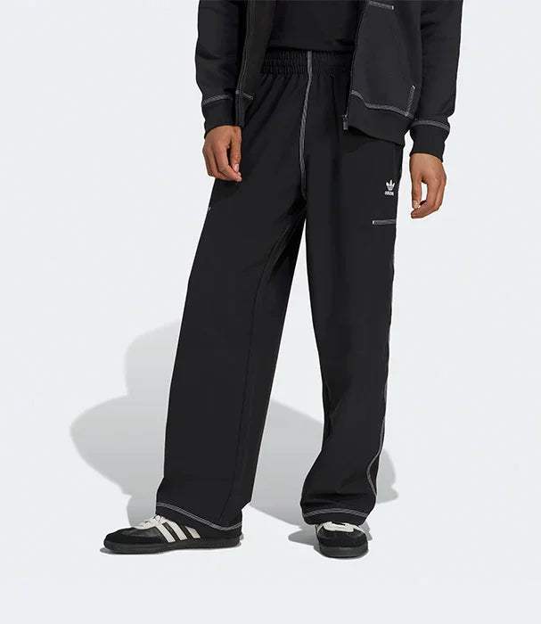 מכנסי ספורט רחבים אדידס שחורים עם לוגו, אופנה לגבר, CHOZEN, קבוצת אלפא